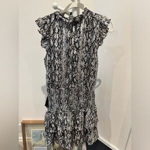 Snakeskin mini ruffle dress